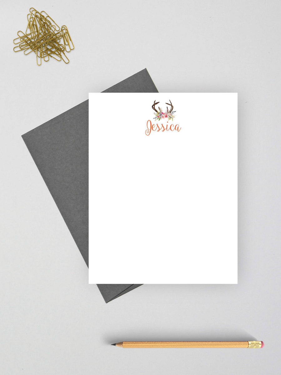 Personalized Stationery Cards, Flat Note Card Set, Stationary