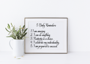 5 daily reminders inspirational art print download