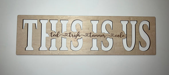 Personalized this is us wood sign, this is us sign