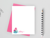 Personalized Mermaid Stationery For Girls, Mermaid Note Cards