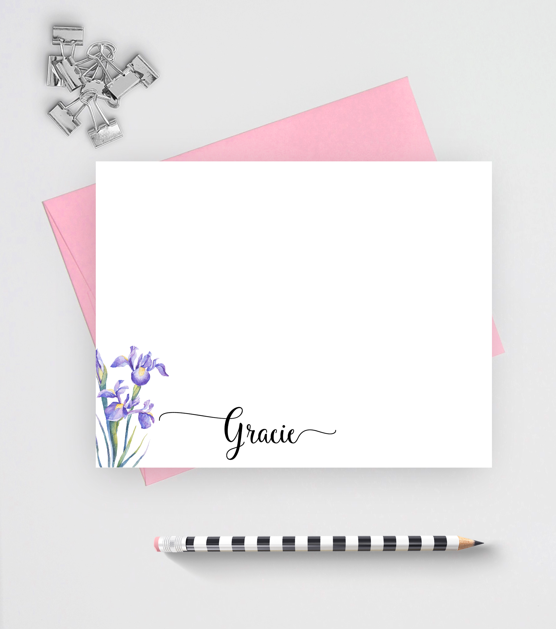Iris Personalized Stationery Set, Note Cards For Women – Crafting With My  Chis