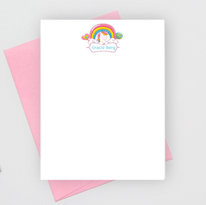 unicorn stationery note cards for girls