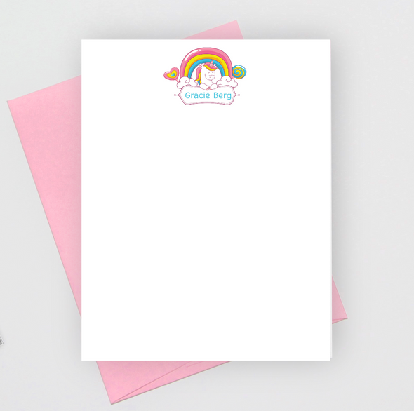 unicorn stationery note cards for girls