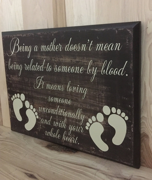 Adoptive mother custom wood sign