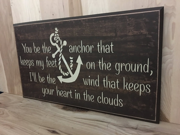 Anchor Wood Sign, Wedding Gift, Anniversary Gift