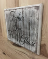 Father Son Holy Ghost wood sign scripture