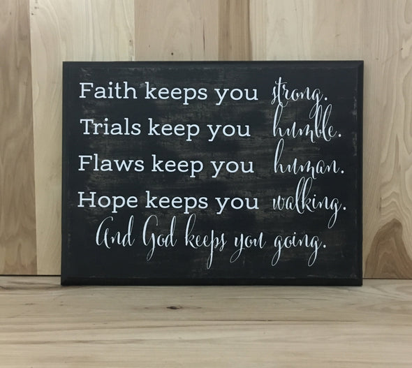 Faith wood sign scripture