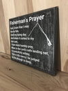 Religious wooden sign for fisherman or cabin decor.