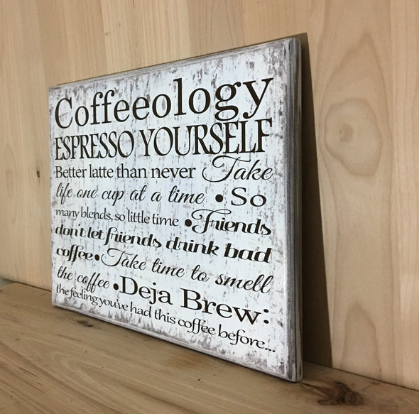 Custom coffee sign for decor in the kitchen.