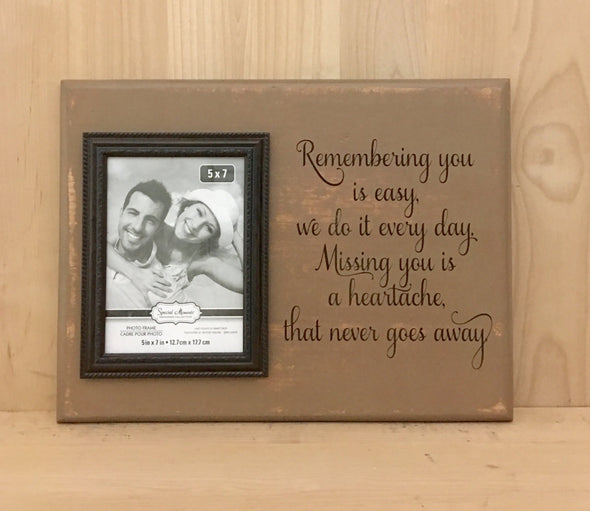 Remembering you is easy memorial wood sign