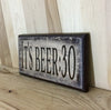 Funny wooden beer sign for wall decor.