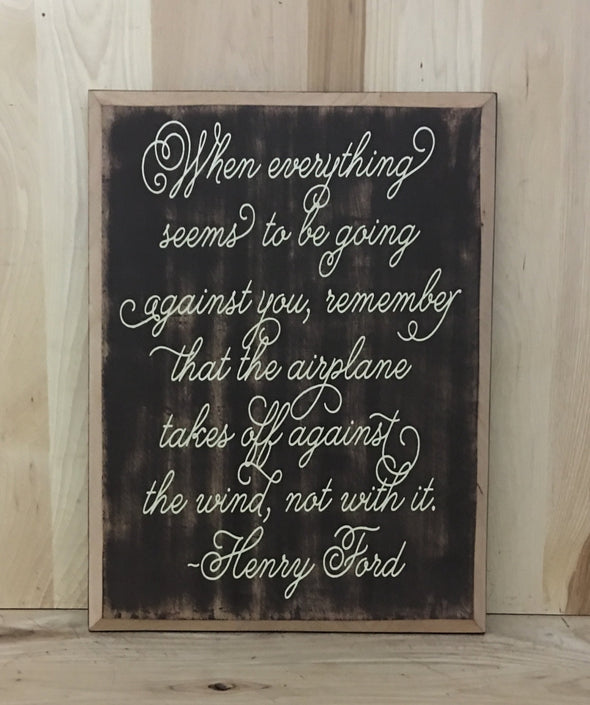 Henry Ford quote wood sign