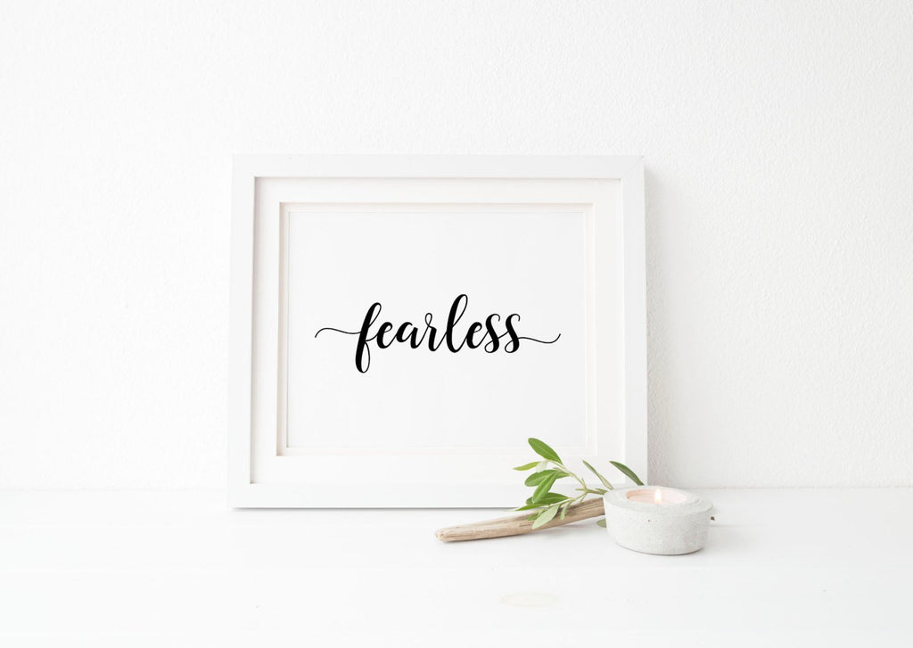 the word fearless in cursive