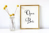 Open bar wedding art print in your choice of ink colors.