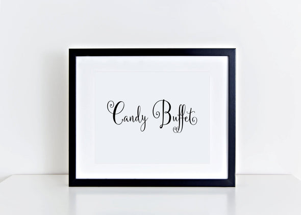 Candy buffet art print for affordale wedding decorating.