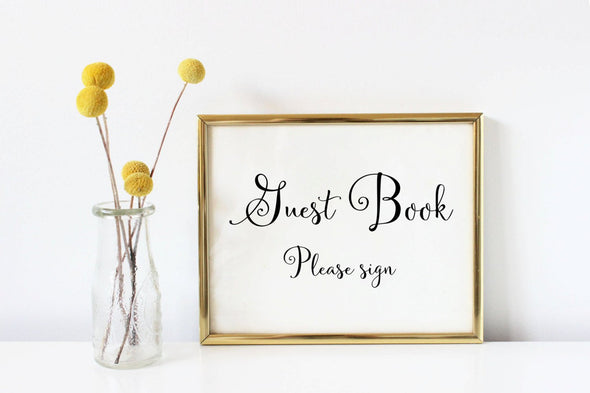 Digital download guest book please sign for weddings.