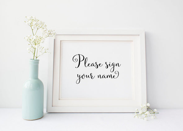 Please sign your name wedding sign digital download.