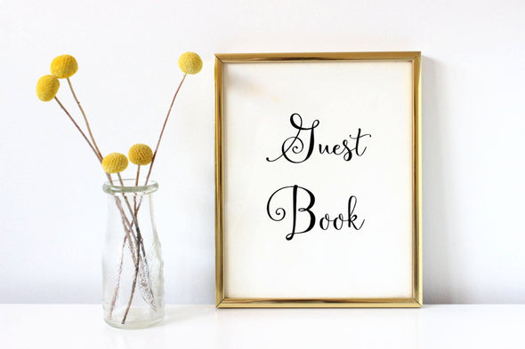 Guest book art print for wedding decor for download.