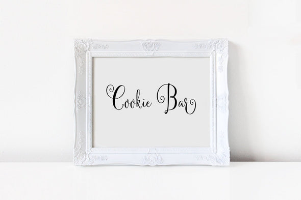 Cookie bar sign for wedding decor.