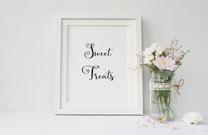 Sweet treats art print for wedding decor.