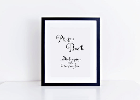 Photo booth grab a prop and have some fun wedding art print.