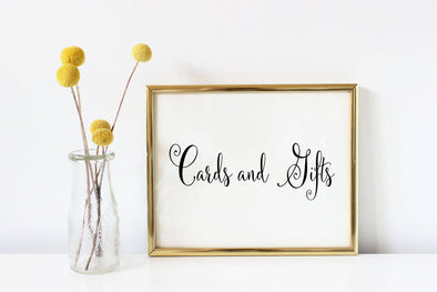 Cards and gifts wedding sign download.