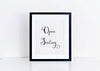 Open seating art print for wedding decor in your choice of ink colors.