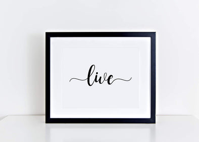 Calligraphy live art print in your choice of ink color.