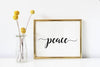 Calligraphy peace art print for wall decor.