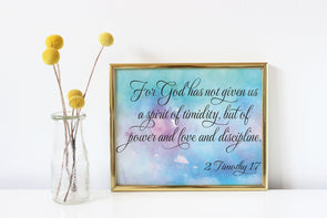 Colorful background with 2 Timothy bible verse