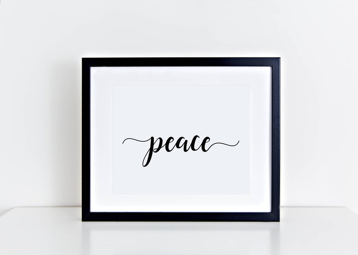 Peace Art Print, Calligraphy PEace Wall Decor Digital Download ...