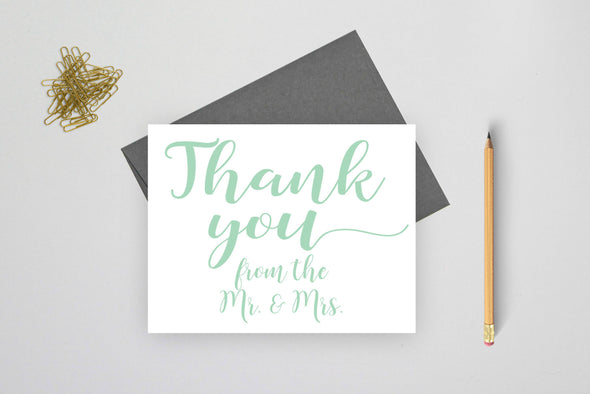 Wedding thank you cards from the Mr. and Mrs.