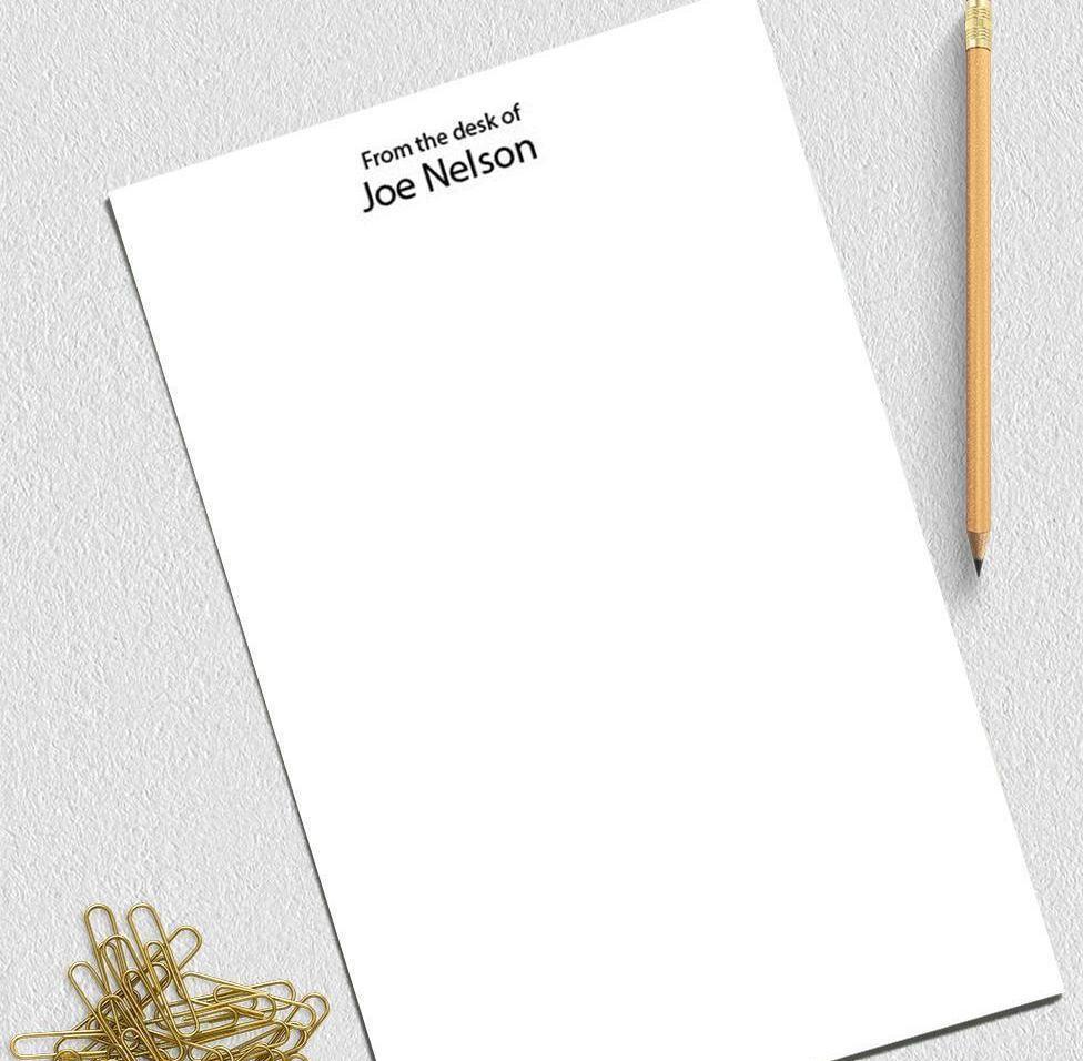 From the Desk of.Personalized Notepads for Teachers