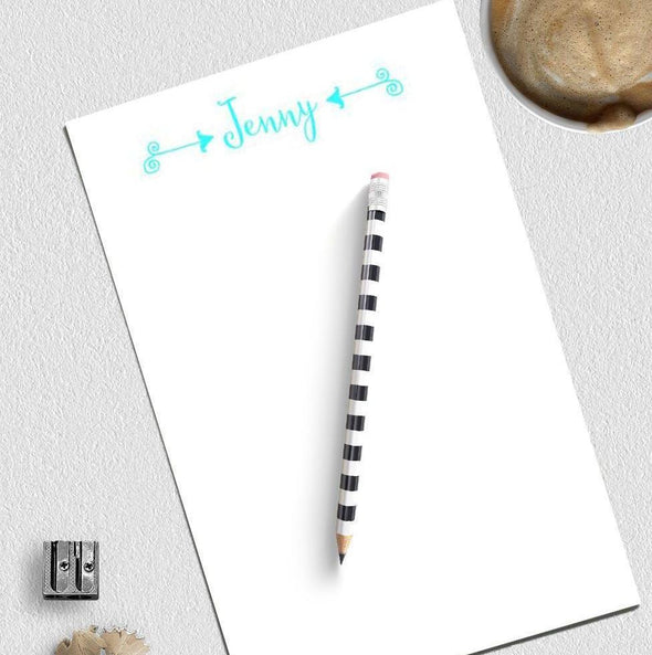 Arrow design personalized notepad.