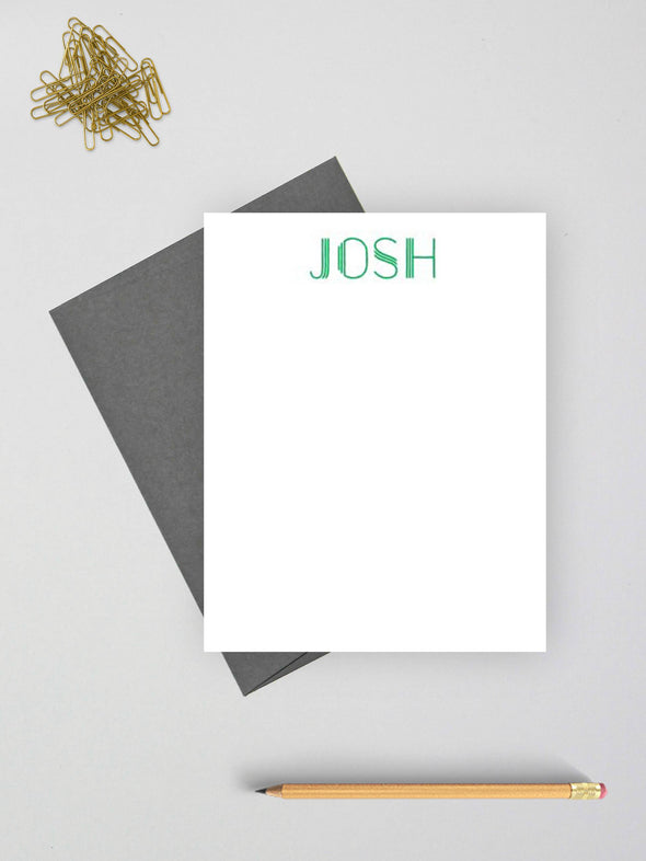 Print personalized stationery for men or women.