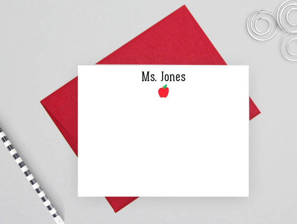 Apple design personalized note cards for teachers.
