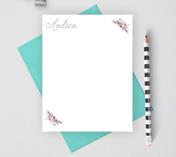 Rose design note cards for women.