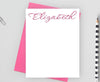 Personalized calligraphy note card with pink envelope.