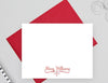 Personalized stationery note cards for women with red envelope.