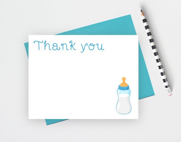 Baby Shower Thank You Note Cards, Baby Bottle Theme
