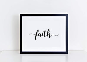 Calligraphy faith minimalist art print.