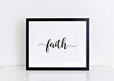 Calligraphy faith minimalist art print.