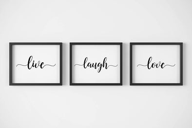 Live laugh love art print set for digital download.