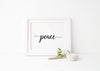 Calligraphy peace art print for wall decor.