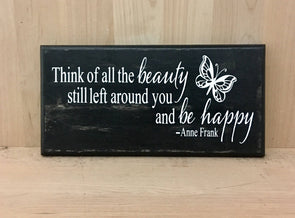 Anne Frank wood sign quote