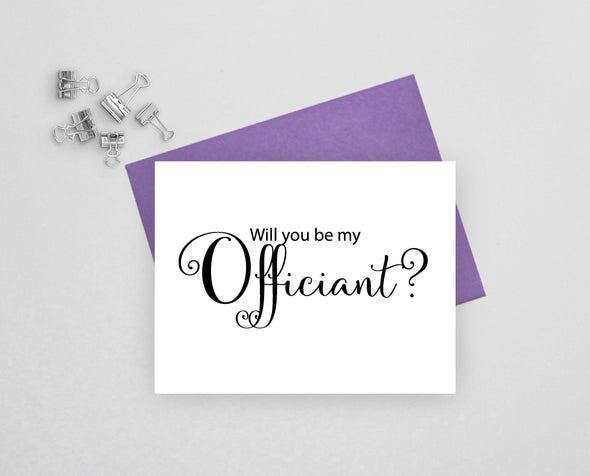 Will you be my officiant wedding card.