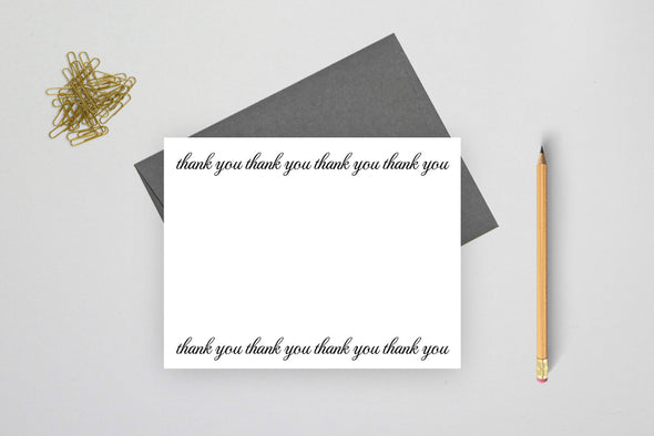 Calligraphy thank you note cards.