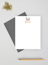 Boho styled note card with gray envelope.