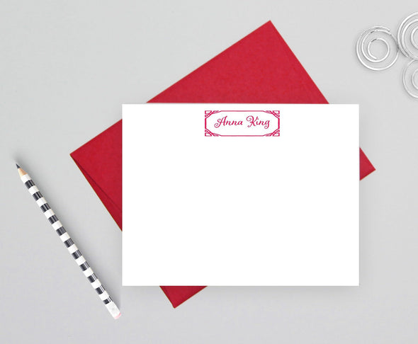 Decorative design personalized note cards.