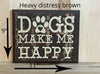 11x9 heavy distress brown dog custom wooden sign.